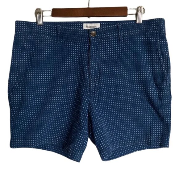 Men's Goodfellow & Co Navy Blue Polka Dot Linden Shorts Size 36 - Picture 1 of 7